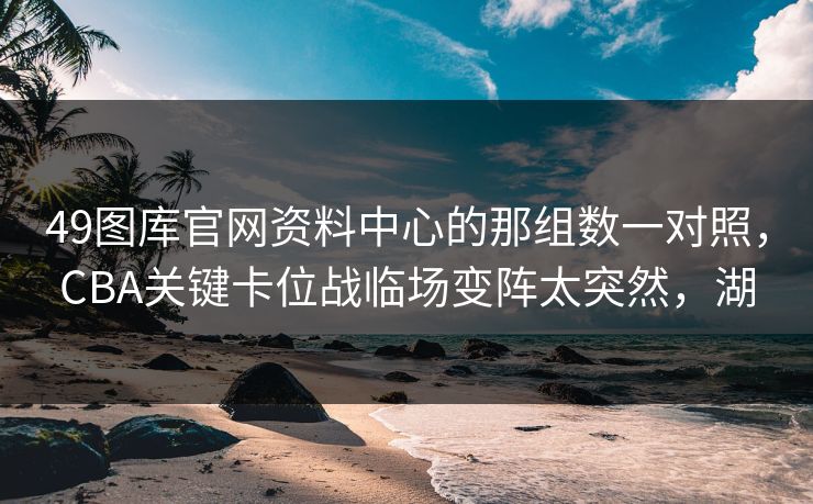 49图库官网资料中心的那组数一对照，CBA关键卡位战临场变阵太突然，湖