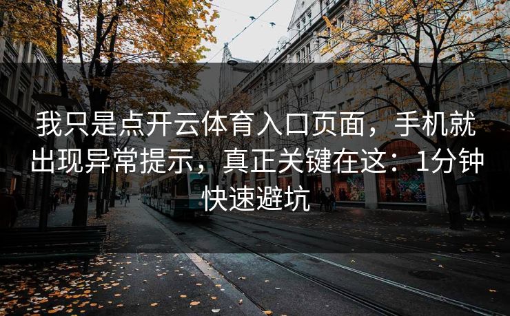 我只是点开云体育入口页面，手机就出现异常提示，真正关键在这：1分钟快速避坑