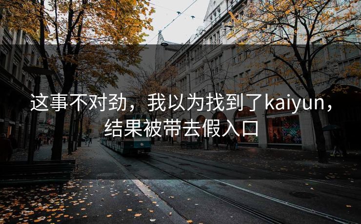 这事不对劲，我以为找到了kaiyun，结果被带去假入口
