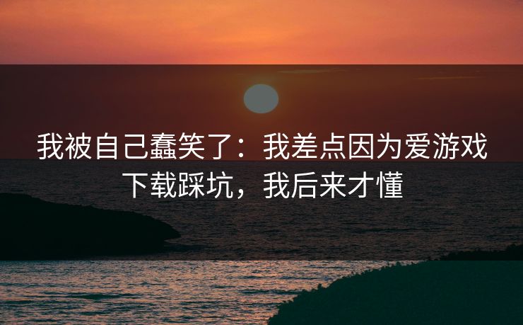 我被自己蠢笑了：我差点因为爱游戏下载踩坑，我后来才懂
